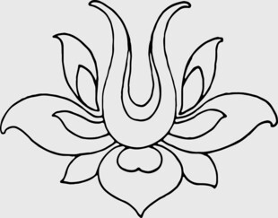 简约线条莲花图案设计
