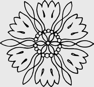 简约黑白花卉图案设计