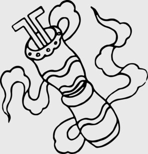 手绘卡通风格的神秘瓶子