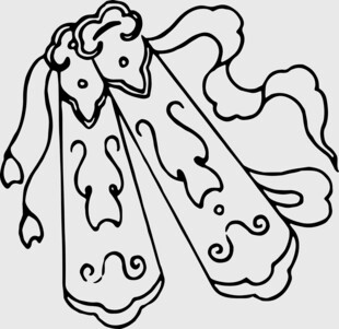 传统中式服饰图案线条画