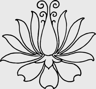简约线条莲花图案设计