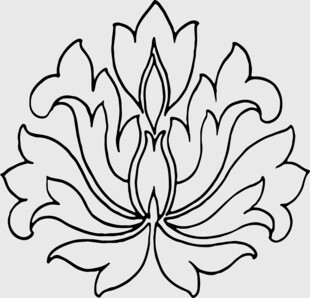 简约线条莲花图案设计