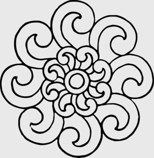 简约线条花卉图案设计