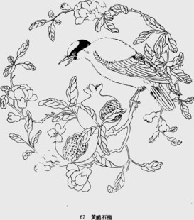 花鸟工笔线描图
