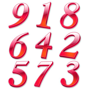 立体红色数字展示