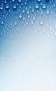 蓝色背景上的晶莹水滴