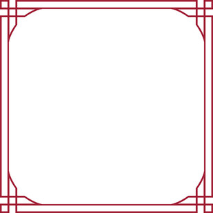 中式红色边框空白背景图