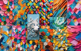多彩抽象艺术画作展示