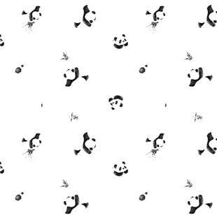 黑白简约动物熊猫图案
