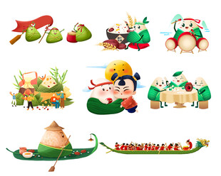 端午元素插画集合