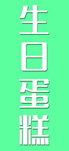 绿色背景生日蛋糕文字