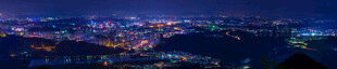 城市璀璨夜景俯瞰图