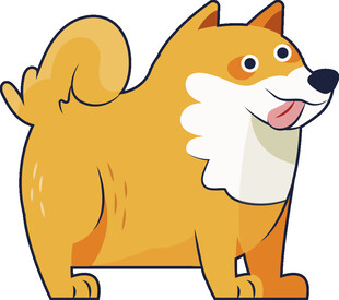 可爱站立柴犬卡通形象