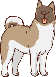 可爱站立柴犬卡通形象