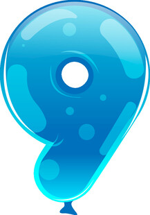 蓝色气球数字9