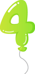 绿色数字4气球装饰