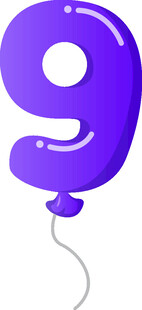 紫色数字9气球