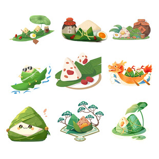 端午元素插画集合