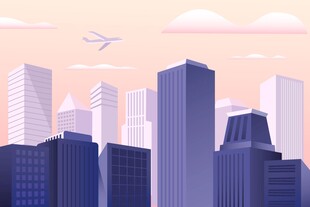 城市卡通背景