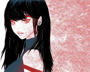 红发黑衣动漫少女形象