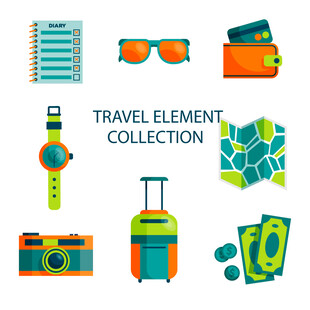 旅行元素集合图标