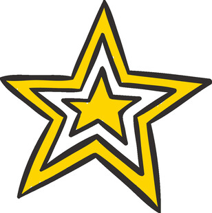 多层黄色五角星标志