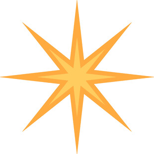 橙色八角星图案