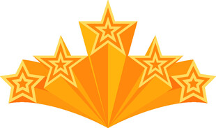 金色五角星图标设计元素