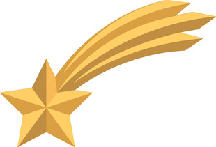 金色流星状五角星图标