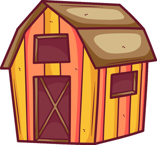 彩色卡通风格小木屋