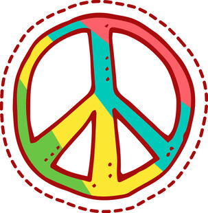 彩色和平标志图案