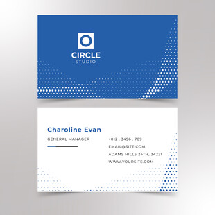 简约蓝白商务名片设计