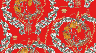 红色中式传统花纹图案