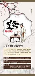 夏天三伏天中医养生艾灸宣传海报