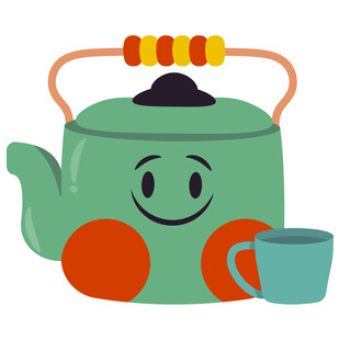 可爱绿茶壶与小茶杯