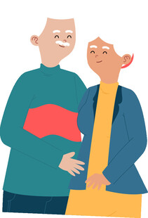 恩爱老夫妻温馨相拥