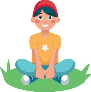 坐着的小男孩