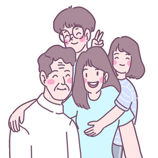 温馨一家四口欢乐瞬间