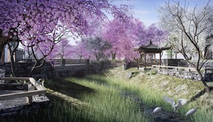 古村河道效果图
