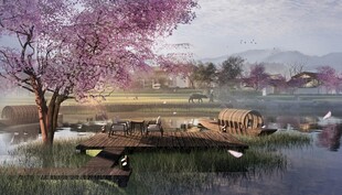 稻田观景平台效果图