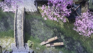 古村拱桥效果图