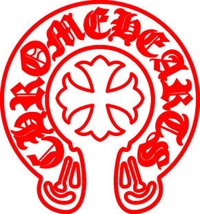 红色复古风格圆形标志图案