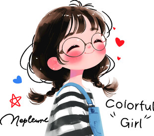 可爱双马尾彩发女孩