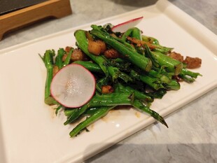猪油渣炒菜心