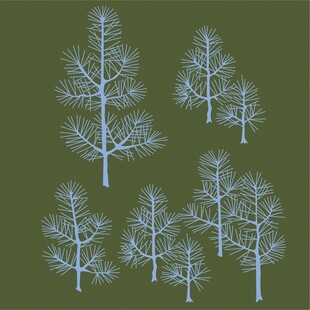 冬季枯树矢量插画素材