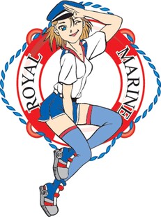 俏皮海军风少女插画