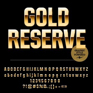 金色储备字体样式展示