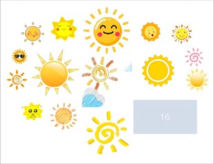 卡通趣味黄色太阳阳光PNG免抠