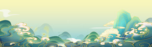 中国风祥云山水背景