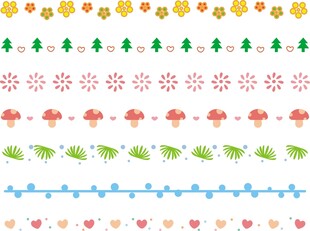 矢量花草分割线